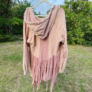 Pink free people sweater size L